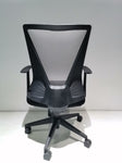 ZUN Black Wengue and Smokey Oak Swivel Adjustable Height Fixed Armrest Office Chair B06280632