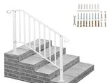 Handrails for Outdoor Steps, Iron Handrail Fits 3 Step, Transitional Handrail with Installation Kit, 75309135