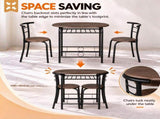 1 Table 2 Chairs Dining Table Set, Oval MDF Tabletop, Black Metal Frame, KD Knock 20139247
