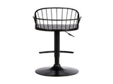Drawe Adjustable Black Wood and Metal Barstool B2736P511302