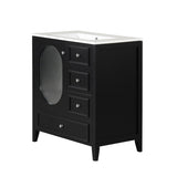 ZUN 30" Bathroom Vanity with Sink, Bathroom Vanity Cabinet with Three Drawers and Door, Solid Wood and N725P185816B