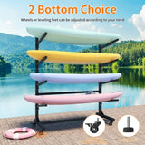 80''H Freestanding Kayak Storage Rack Holds 4 Kayaks, Heavy-Duty Adjustable Stand with Lockable T2398P305831