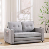 3-in-1 Upholstered Futon Sofa Convertible Sofa bed,Foldable Tufted Loveseat with W2325P183182