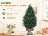 2 Pack 3FT Artificial Potted Trees, Dark Green PE Faux Plants with 360 Dense Branch Tips, Antique 52245840