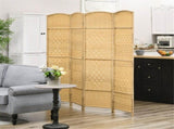 4-Panel 6ft Natural Wood Folding Screen Freestanding Room Divider for Home & Office 81614693