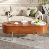 U-Can 47.2''Lift Top Coffee Table with 360-degree Marble-patterned rotating tray,Hidden Compartment, N724P228920D
