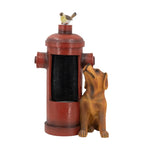 ZUN 16.2x11x26.8" Red Fire Hydrant Water Fountain with Dog Bird Accents, Outdoor Fountian with Light W2078P178884