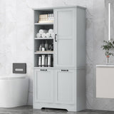 Bathroom Storage Cabinet with Doors and Drawers, Tilt-Out Laundry Hamper, Multiple Storage Space, 36301140