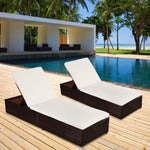 ZUN Oshion Outdoor Leisure Rattan Furniture Pool Bed / Chaise -Brown 23911533