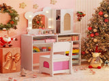 Safe Toddler Vanity Set with Anti-Toppling Design, Rounded Corners & Sturdy MDF Construction 25444404