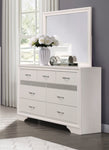 ZUN Modern Glam Dresser of 7 Drawers White and Silver Glitter Hidden Jewelry Drawers Ball Bearing Glides B011P149827