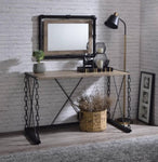 ZUN Jodie Rustic Oak & Antique Black Finish Console Table B2726P272319