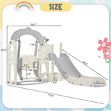 ZUN Toddler Slide and Swing Set 5 in 1, Kids Playground Climber Slide Playset with Telescope, 54799522