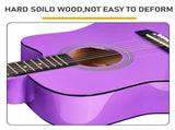 Purple 41-inch Dreadnought barrel-shaped cutaway acoustic guitar with pick, strings, capo, gig bag, 39878185