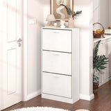 ZUN Shoe cabinet, with 3 upside down drawers, modern design, slender hidden shoe cabinet, can be placed W679P154754