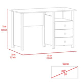 Bianco Writing Computer Desk, Three Drawers, One Shelf B070P188822