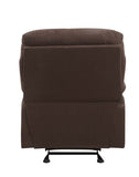Chocolate Glider Recliner with Pillow Top Armrest B062P215430