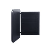 16x24 Inch Recessed Black Metal Framed Medicine Cabinet with Mirror and Adjustable Shelves Black W1435142927