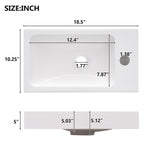 18.5" Bathroom Vanity with Reversible Resin Sink, MDF Cabinet with Adjustable Shelf and Elegant Zinc N729P285512N