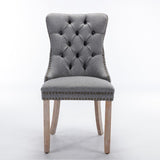 ZUN Nikki Collection Modern, High-end Tufted Solid Wood Contemporary Flax Upholstered Linen Dining Chair W114368384