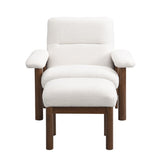 U-Can Modern Accent Chair with Ottoman, Mid Century Lounge Chair with footrest, Comfy Fabric N724P261932K