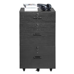 ZUN Black wood grain density board, one small drawer and two large drawers, wooden filing cabinet, 91577582