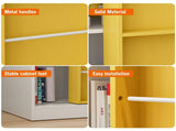 Bookshelf 6-Cube Storage Cabinet Bookcase with Sliding Storage Door Wooden Toy Organizer with Book 79050766