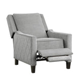 Modern Home Furniture Reclining Chair 1pc Gray Textured Fabric Upholstered Nailhead Trim Solid Wood B011P190689