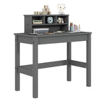 ZUN Grey Writing Desk with Hutch B062P209417