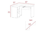 ZUN Raleigh L-Shaped Desk, Two Drawers, One Shelf, CPU Storage B128P148969