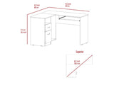 ZUN Raleigh L-Shaped Desk, Two Drawers, One Shelf, CPU Storage B128P148969