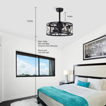 ZUN 20''Industrial 5-Blade Ceiling Fan with remote control ,5 ABS Blades small size ceiling fan W159268318