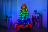 ZUN 6 FT Pre-lit Artificial Christmas Tree, APP Controlled Xmas Tree Hinged Branches with 330 RGB Lights 40315249