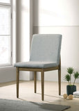 ZUN Natural Tone Frame Light Gray Fabric Set of 2pc Side Chairs Dining Room Furniture Chair Upholstered B011P196967