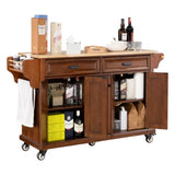 Natural Wood Top Kitchen Island with Storage 20060004