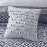 7 Piece Jacquard Comforter Set Navy Cal King B03597210