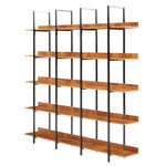 ZUN 5 Tier Bookcase Home Office Open Bookshelf, Vintage Industrial Style Shelf, MDF Board, Black Metal 95004951