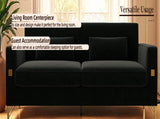 FX-P18-BKLuxury Velvet Sofa with Gold Accents - Modern 3-Seat Couch with Plush Cushions, W57649846