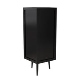 22.25'' Floor Coner Cabinet,Three Tiers with Tempered Glass Doors and Storage Shelves for Bathroom, W757P180792