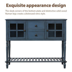 ZUN TREXM Sideboard Console Table with Bottom Shelf, Farmhouse Wood/Glass Buffet Storage Cabinet Living WF193444AAM