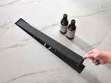 28 Inch Linear Shower Drain with 2-in-1 Flat & Tile Insert Removable Cover, 304 Stainless Steel with 24721985