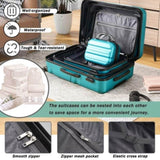 Hardshell ABS Luggage Set - Lightweight & Durable Suitcases with Dual Spinner Wheels, Carry-On & N730P262653D