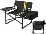 46.46" x 20.87" x 33.46" Folding Camping Chair with Side Table & Insulated Cooler Bag, Spray-Coated 53355141