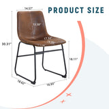 A set of 4 Retro Brown Suede Chairs ,Comfortable Bar Stools, Suitable for Industrial and Vintage W3226P279060