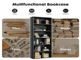 6-Tier Bookshelves with Adjustable Shelves, Floor Standing Bookcase for Home & Office Storage,Black 58230906