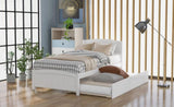 Twin size Platform Bed with Trundle, White WF194304AAK