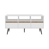 Aranjuez 47" Wide Tv Stand with Three Drawers, Three Open Shelves, Living Room, Tv Room White B070P254789