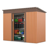 ZUN 4.2 x 9.1 Ft Outdoor Storage Shed, Metal Tool Shed with Lockable Doors Vents, Utility Garden Shed W2181P156875