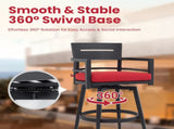 Modern Outdoor 2-Piece Swivel Bar Chairs Aluminum Frame with Ember Black, 360&deg Swivel, Ergonomic 72646110