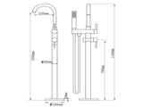 Floor Mount Bathtub Faucet Freestanding Tub Filler Matte Black Standing High Flow Shower Faucets 44269119